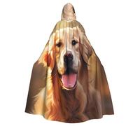 MJHKXLJ dog golden retriever Prints Hooded Cloak for Halloween, Role-Playing, and Costume Parties