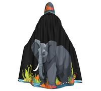MJHKXLJ Elephant entering the ocean Prints Hooded Cloak for Halloween, Role-Playing, and Costume Parties