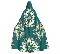 MJHKXLJ Exotic style floral Prints Hooded Cloak for Halloween, Role-Playing, and Costume Parties