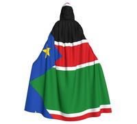 MJHKXLJ Flag of South Sudan Prints Hooded Cloak for Halloween, Role-Playing, and Costume Parties