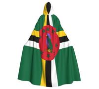 MJHKXLJ Flag of the Commonwealth of Dominica Prints Hooded Cloak for Halloween, Role-Playing, and Costume Parties