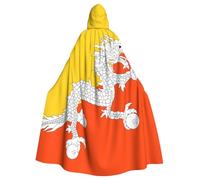 MJHKXLJ Flag of the Kingdom of Bhutan Prints Hooded Cloak for Halloween, Role-Playing, and Costume Parties