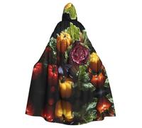 MJHKXLJ Fresh Cabbage Prints Hooded Cloak for Halloween, Role-Playing, and Costume Parties
