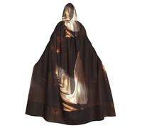MJHKXLJ Ghosts in the corridor Prints Hooded Cloak for Halloween, Role-Playing, and Costume Parties