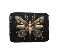 MJHKXLJ Golden Delicate Dragonfly on Black Background Prints Portable Laptop Sleeve Case 13 inch for Shockproof Protection and Lightweight Travel