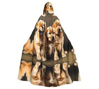 MJHKXLJ Golden Retriever Puppies Prints Hooded Cloak for Halloween, Role-Playing, and Costume Parties