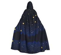 MJHKXLJ Golden stars in the night sky Prints Hooded Cloak for Halloween, Role-Playing, and Costume Parties