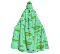 MJHKXLJ golf on the lawn Prints Hooded Cloak for Halloween, Role-Playing, and Costume Parties