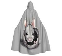 MJHKXLJ Grey rat Prints Hooded Cloak for Halloween, Role-Playing, and Costume Parties