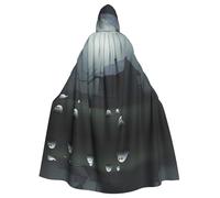 MJHKXLJ Haunted Mansion Prints Hooded Cloak for Halloween, Role-Playing, and Costume Parties