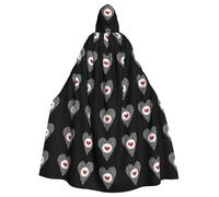 MJHKXLJ Heartbeat Prints Hooded Cloak for Halloween, Role-Playing, and Costume Parties