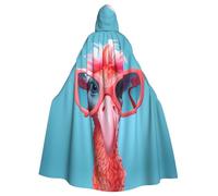 MJHKXLJ Hello Glasses Flamingo Prints Hooded Cloak for Halloween, Role-Playing, and Costume Parties