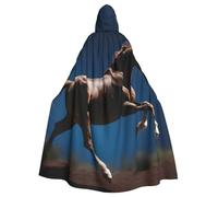 MJHKXLJ Horse Under The Moon Prints Hooded Cloak for Halloween, Role-Playing, and Costume Parties