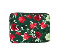 MJHKXLJ Hunter Green Floral Petals Pattern Prints Portable Laptop Sleeve Case 17 inch for Shockproof Protection and Lightweight Travel