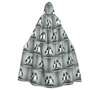 MJHKXLJ I Love Penguins Prints Hooded Cloak for Halloween, Role-Playing, and Costume Parties