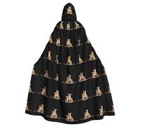 MJHKXLJ I love you leopard cat Prints Hooded Cloak for Halloween, Role-Playing, and Costume Parties