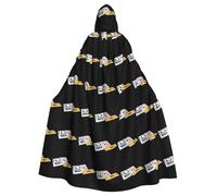 MJHKXLJ I love you on the warning sign Prints Hooded Cloak for Halloween, Role-Playing, and Costume Parties