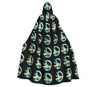 MJHKXLJ Jade Rabbit on the planet Prints Hooded Cloak for Halloween, Role-Playing, and Costume Parties