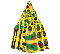 MJHKXLJ Jamaican Elements Prints Hooded Cloak for Halloween, Role-Playing, and Costume Parties