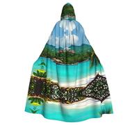 MJHKXLJ Jamaican Elements Prints Hooded Cloak for Halloween, Role-Playing, and Costume Parties