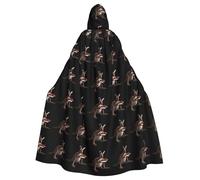 MJHKXLJ Kangaroo reading a book Prints Hooded Cloak for Halloween, Role-Playing, and Costume Parties