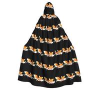 MJHKXLJ Little fox flying in the starry sky Prints Hooded Cloak for Halloween, Role-Playing, and Costume Parties