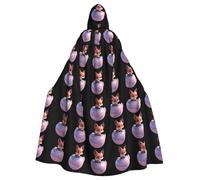 MJHKXLJ Little fox on the pink planet Prints Hooded Cloak for Halloween, Role-Playing, and Costume Parties
