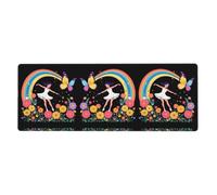 MJHKXLJ Little Girl Dancing Under The Rainbow Printed Extra Large Mouse pad Mousepad Computer Office Gaming Keyboard Thickened Version 12x31.5in