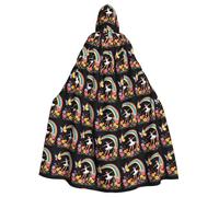MJHKXLJ Little girl dancing under the rainbow Prints Hooded Cloak for Halloween, Role-Playing, and Costume Parties