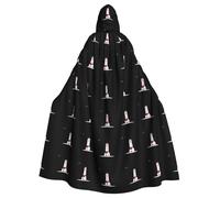 MJHKXLJ Little house under the lighthouse Prints Hooded Cloak for Halloween, Role-Playing, and Costume Parties