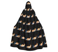 MJHKXLJ Little kangaroo sleeping on the plane Prints Hooded Cloak for Halloween, Role-Playing, and Costume Parties