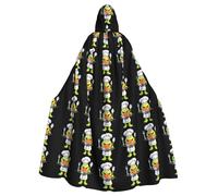 MJHKXLJ Little Monster Cooking Prints Hooded Cloak for Halloween, Role-Playing, and Costume Parties