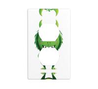MJHKXLJ Little Monster Eating Watermelon Printed Double Socket Wall Panel Electrical Socket Cover Plate Shatter Decoration Durable 4.5x2.76in