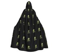 MJHKXLJ Little monster on skateboard Prints Hooded Cloak for Halloween, Role-Playing, and Costume Parties
