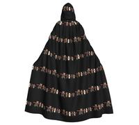 MJHKXLJ Little one pulling the ribbon Prints Hooded Cloak for Halloween, Role-Playing, and Costume Parties