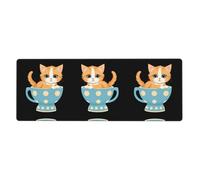 MJHKXLJ Little Orange cat in a Polka dot Cup Printed Extra Large Mouse pad Mousepad Computer Office Gaming Keyboard Thickened Version 12x31.5in