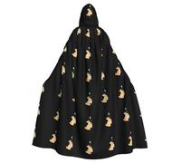 MJHKXLJ Little rabbit collecting water drops Prints Hooded Cloak for Halloween, Role-Playing, and Costume Parties