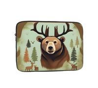 MJHKXLJ Lodge Bear Deer Prints Portable Laptop Sleeve Case 17 inch for Shockproof Protection and Lightweight Travel