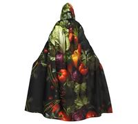 MJHKXLJ Lots of fresh vegetables Prints Hooded Cloak for Halloween, Role-Playing, and Costume Parties