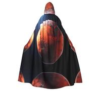 MJHKXLJ mars planet Prints Hooded Cloak for Halloween, Role-Playing, and Costume Parties
