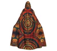 MJHKXLJ Mayan Calendar End of The World Prints Hooded Cloak for Halloween, Role-Playing, and Costume Parties