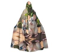 MJHKXLJ Mother and child rats Prints Hooded Cloak for Halloween, Role-Playing, and Costume Parties