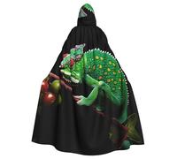 MJHKXLJ Mysterious Chameleon Prints Hooded Cloak for Halloween, Role-Playing, and Costume Parties