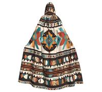 MJHKXLJ Native American Patterns Prints Hooded Cloak for Halloween, Role-Playing, and Costume Parties
