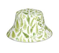 MJHKXLJ Natural Plant Silhouette Fern Leaf Prints Reflective Bucket Hat for Men and Women - Lightweight, Foldable for Outdoor Activities Black, Black, One Size