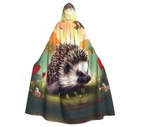MJHKXLJ Nature Lovely Hedgehog Lovers Prints Hooded Cloak for Halloween, Role-Playing, and Costume Parties
