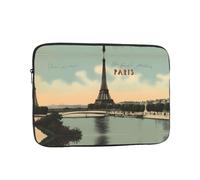 MJHKXLJ Paris Vintage Postcard Prints Portable Laptop Sleeve Case 10 inch for Shockproof Protection and Lightweight Travel
