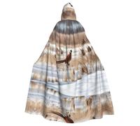 MJHKXLJ pheasant hunting Prints Hooded Cloak for Halloween, Role-Playing, and Costume Parties