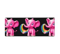 MJHKXLJ Pink Elephant Holding a Rainbow Printed Extra Large Mouse pad Mousepad Computer Office Gaming Keyboard Thickened Version 12x31.5in
