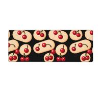 MJHKXLJ Red Cherry on Cookies Printed Extra Large Mouse pad Mousepad Computer Office Gaming Keyboard Thickened Version 12x31.5in